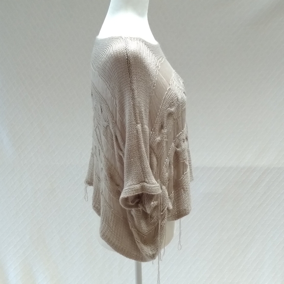 Banana Distressed Knitted Cover Up Flowy Top - Picture 5 of 7